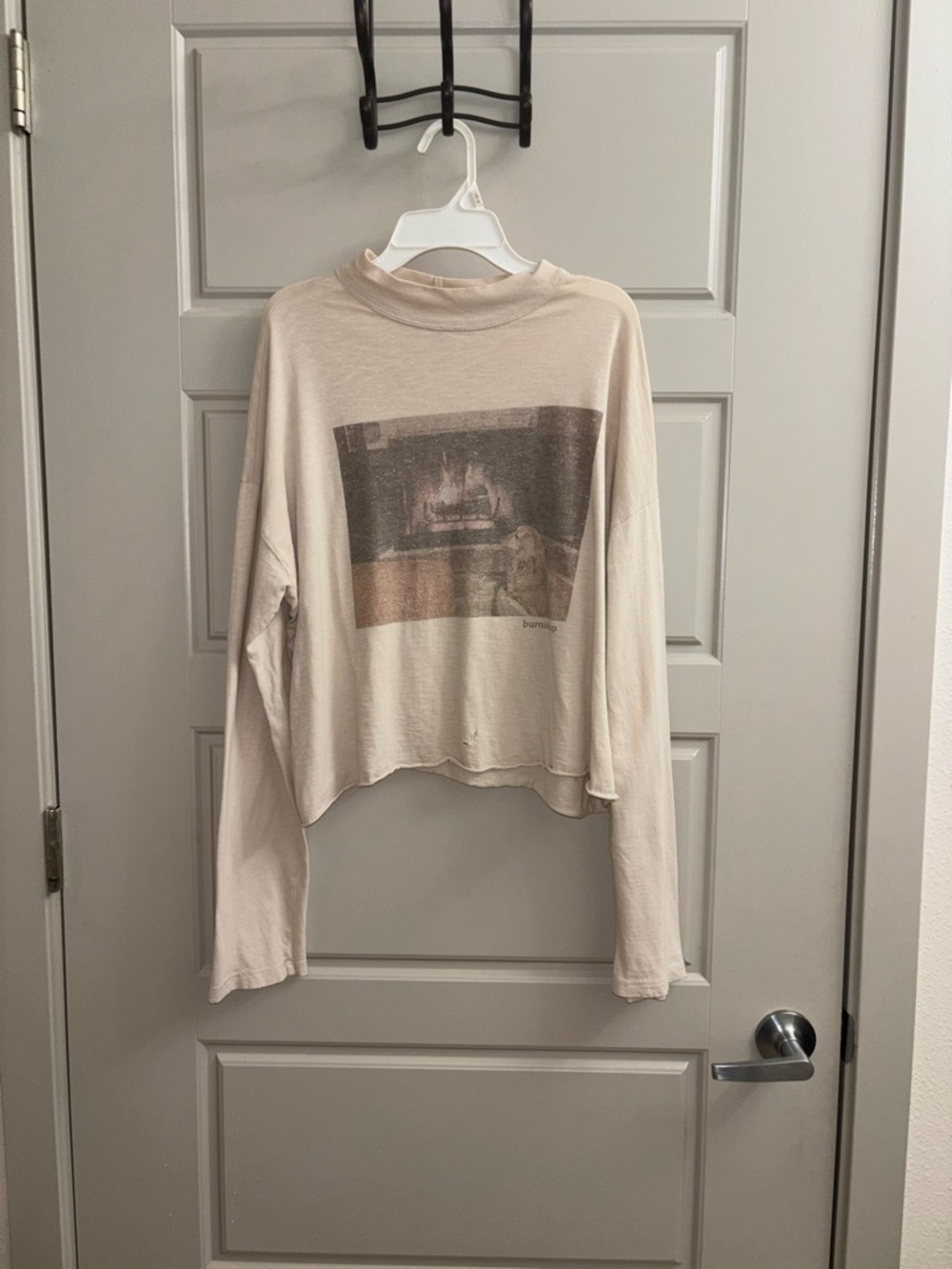 aerie Beige Mockneck Top